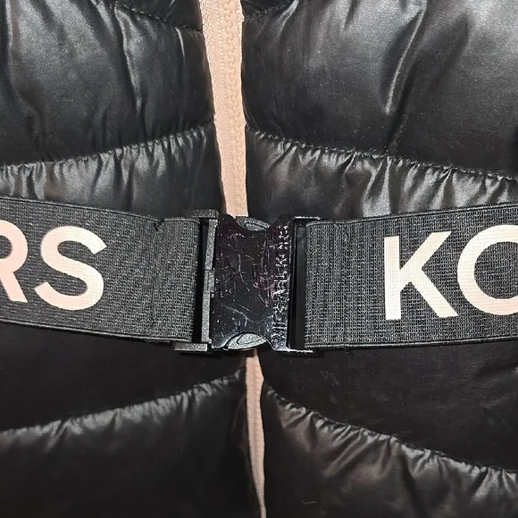 Michael Kors Black Puffer Coat with Faux Fur Hood - Picture 3 of 3